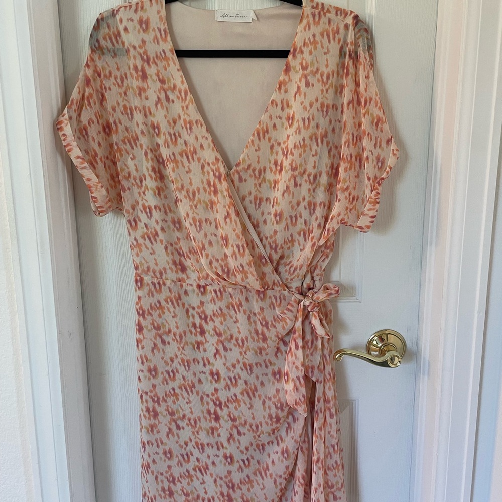 Sheer Wrap Dress in Pink/Orange by All in Motion